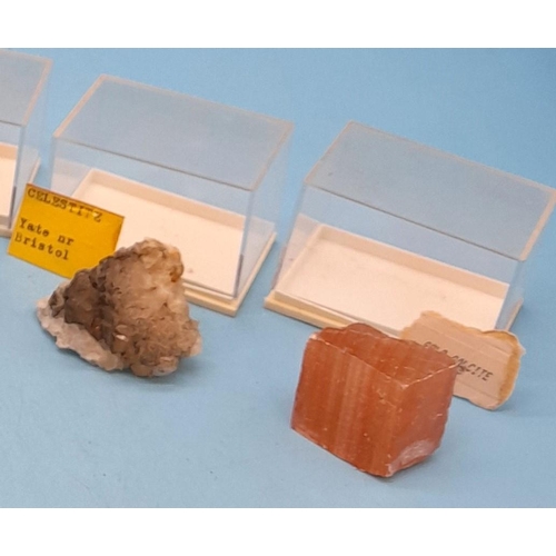 112 - (737) - Collection of 6 Minerals to include Calcite and Thompsonite, Gold Calcite, Dinosaur Bone, Ce... 