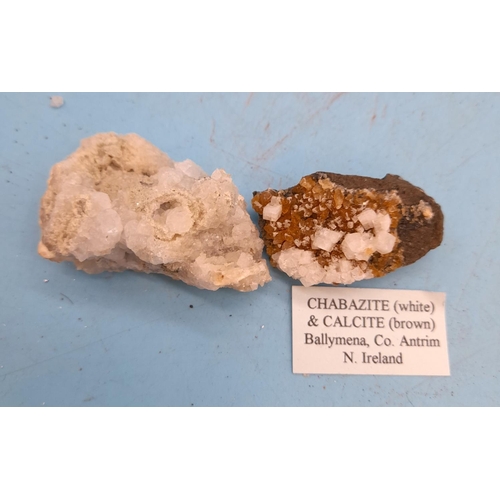 122 - (752) - Collection of 5 Minerals to include Ilmenite, Chabazite & Calcite, Fayalite and Smithsonite.