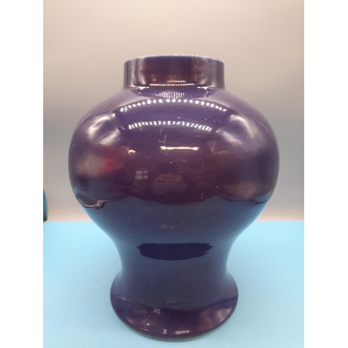 13 - (59) - Unusual Late 19th/Early 20th Century Chinese Purple Coloured 30cm Vase. A/F Restoration to Ri... 