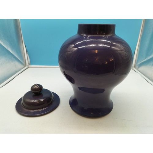 13 - (59) - Unusual Late 19th/Early 20th Century Chinese Purple Coloured 30cm Vase. A/F Restoration to Ri... 