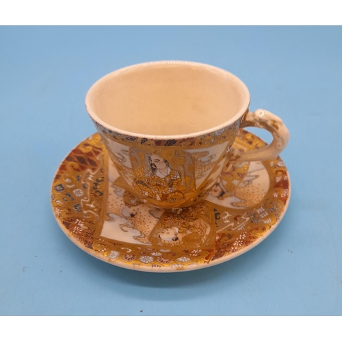 28 - (194) - 19th Century Japanese Satsuma Ware Cup and Saucer.