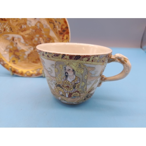 28 - (194) - 19th Century Japanese Satsuma Ware Cup and Saucer.