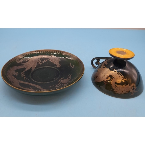 29 - (195) - Unusual 19th Century Japanese Dragon Ware Cup and Saucer.