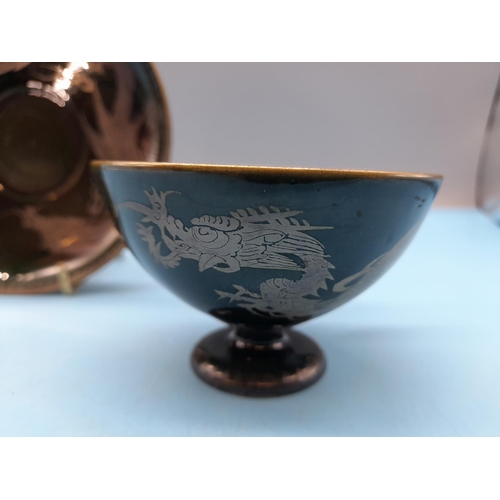 29 - (195) - Unusual 19th Century Japanese Dragon Ware Cup and Saucer.