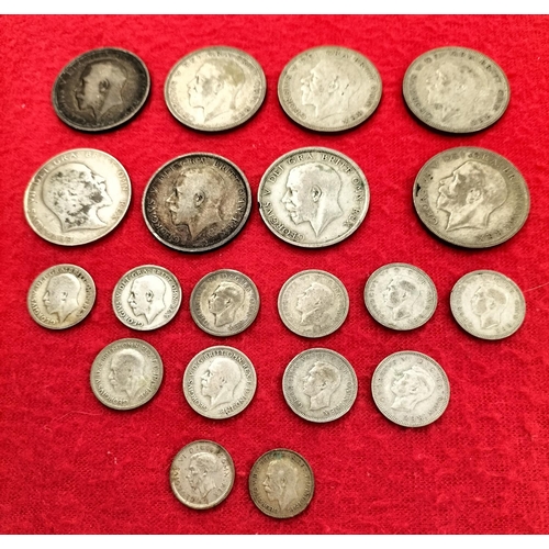 102 - Pre 1947 British Silver .500 Coins Total Weight 140g