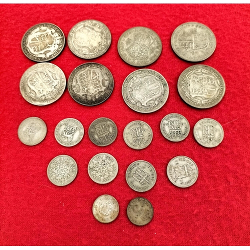 102 - Pre 1947 British Silver .500 Coins Total Weight 140g