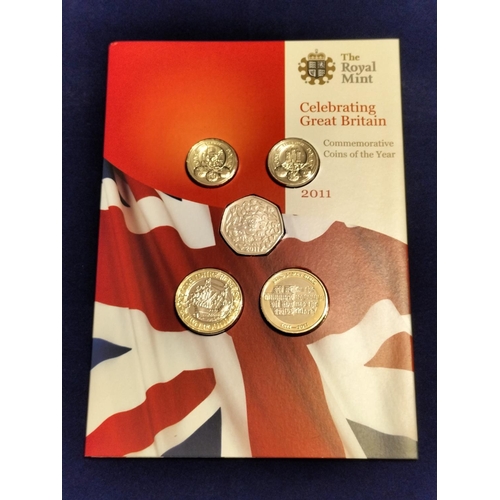 126 - 2011 Royal Mint UK Commemorative Coin Collection to Incl. Cardiff & Edinburgh One Pound Coins Only R... 