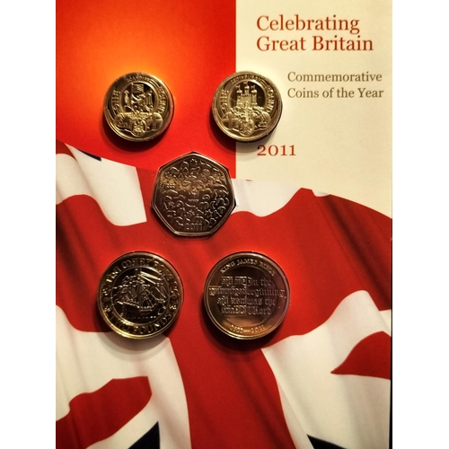 126 - 2011 Royal Mint UK Commemorative Coin Collection to Incl. Cardiff & Edinburgh One Pound Coins Only R... 