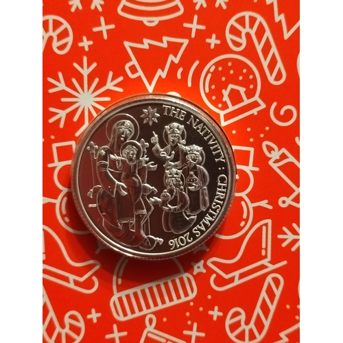 128 - 2016 Royal Mint UK Fine Silver Twenty Pound Coin 'The Gift of Christmas' in Presentation Folder