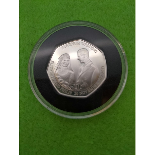 155 - 2017 Isle of Man Silver Proof HM Queen Elizabeth II & HRH The Duke of Edinburgh Platinum Wedding Fif... 