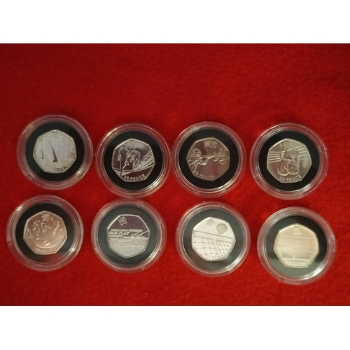 157 - Complete Set of 2012 Silver Proof London Olympic Games Fifty Pence Coins (29) with 21 COA to Incl. R... 