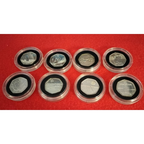 157 - Complete Set of 2012 Silver Proof London Olympic Games Fifty Pence Coins (29) with 21 COA to Incl. R... 