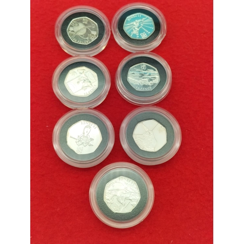 157 - Complete Set of 2012 Silver Proof London Olympic Games Fifty Pence Coins (29) with 21 COA to Incl. R... 