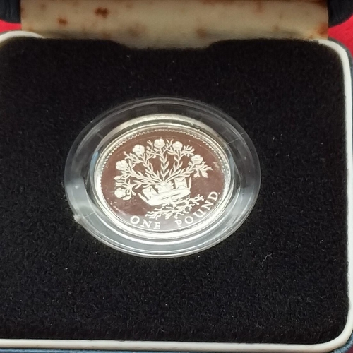 176 - 1986 United Kingdom Silver Proof One Pound Coin in Case With COA