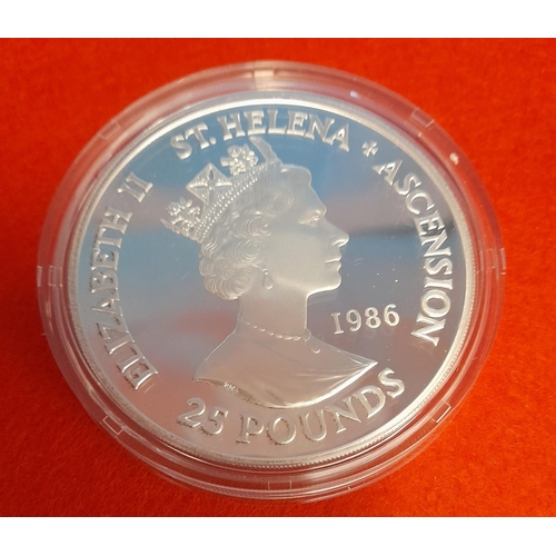 18 - 1986 Fine Silver .999 St Helena & Ascension Island Commemorative Napoleon £25 Coin. Limited to 15,00... 