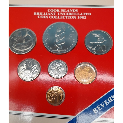 19 - Set of Five Brilliant Uncirculated Coins to Incl. Seychelles, Barbados, Eastern Caribbean, Cook Isla... 