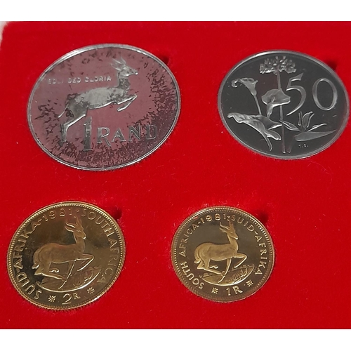 2 - 1981 Collection of Ten Cased South African Coins to Incl. Two 22kt Gold 2 & 1 Rand Coins, Five 80% S... 