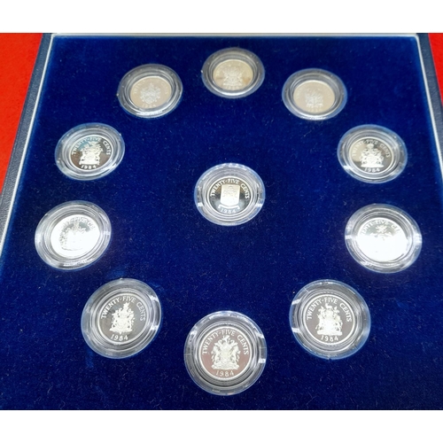 21 - Silver Proof Bermuda 375th Anniversary Eleven Coin Commemorative Set. Limited Issue of 5000 in Prese... 