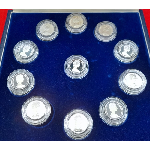 21 - Silver Proof Bermuda 375th Anniversary Eleven Coin Commemorative Set. Limited Issue of 5000 in Prese... 