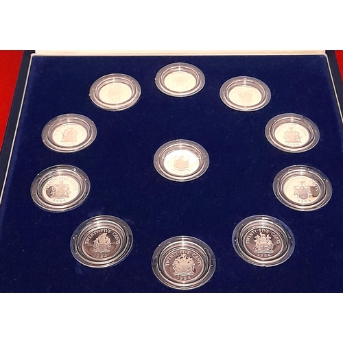 21 - Silver Proof Bermuda 375th Anniversary Eleven Coin Commemorative Set. Limited Issue of 5000 in Prese... 