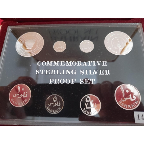 23 - 1983 Silver Proof Bahrain Monetary Agency 10th Anniversary Set in Presentation Case With COA. Limite... 