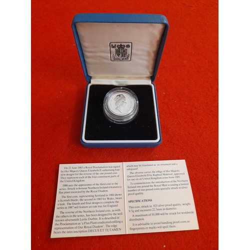 25 - 1986 Silver Proof One Pound Coin in Presentation Pack 9.5g