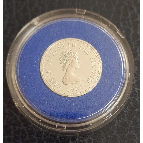 31 - 1984 St Brelade Sterling Silver Frosted Proof Jersey One Pound Coin. Limited Issue of 2,500