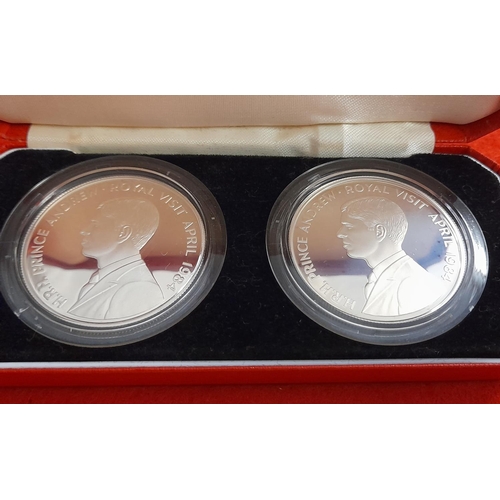 32 - 1984 St Helena & Ascension Island Silver Proof Fifty Pence Two-Coin Set Limited Issue of 5,000