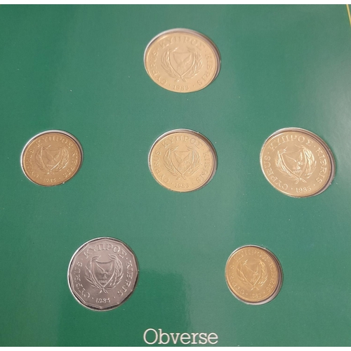 34 - 5 x Uncirculated Coin Sets to Incl. Central Bank of Cyprus, Saudi Arabia, Hashemite Kingdom of Jorda... 