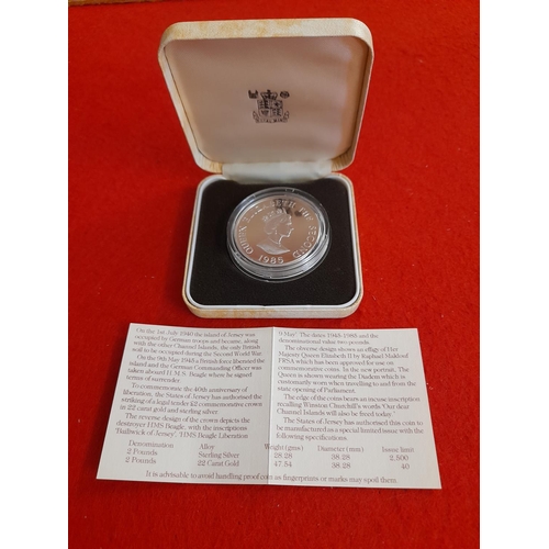 35 - Jersey Silver Proof 40th Anniversary of Liberation Two Pound Coin limited Issue of 2,500