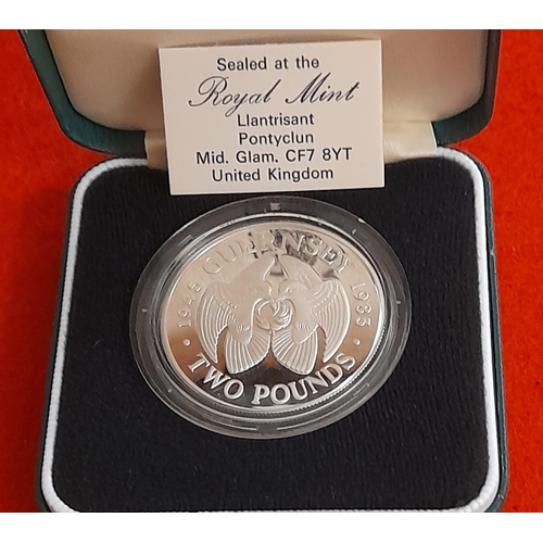 37 - Silver Proof Two Pound Guernsey Liberation Coin Limited Issue of 2,500