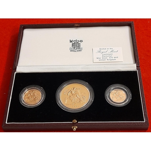 39 - 1984 United Kingdom 22ct Gold Proof Coin Collection to Incl. Sovereign, Half Sovereign & Five Pound ... 