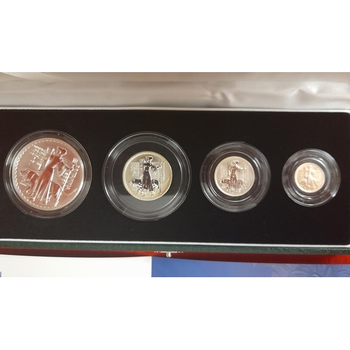 48 - 2001 Britannia .958 Silver Proof Four Coin Collection