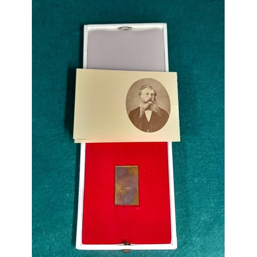 5 - Case Number 1092. A 9 Cent Stamp In 18 Carat Gold. Weighing 17.5 Grams. Mintage Of 2000 Only