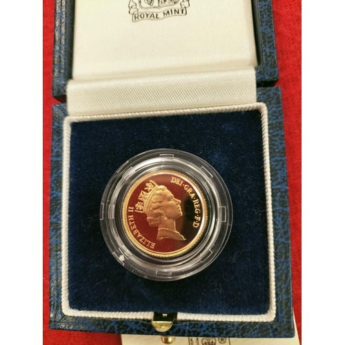 55 - 1985 Cased 22ct Gold Proof Half Sovereign