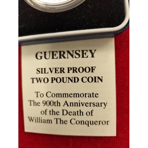 59 - 1987 Guernsey Silver Proof Cased Two Pound Coin. Limited to 2,500 Issues 28.2g