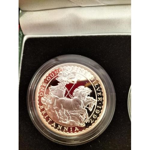 60 - 1997 Britannia Silver Proof Four Coin Collection. Limited Issue of 15,000 in Presentation Case