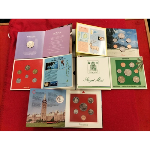 61 - Five Uncirculated Coin Sets to Incl. Canada, Tuvalu, Maldives, Mauritius & Diana Memorial Coin