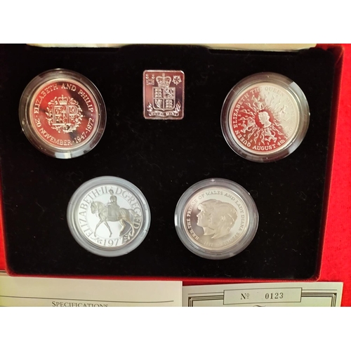 69 - Her Majesty Queen Elizabeth II Silver Proof Four Coin Collection in Presentation Case. Number 123 of... 