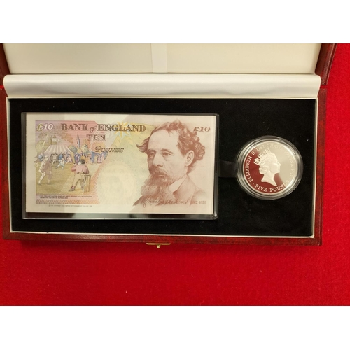 76 - Boxed Set to Incl. 1996 Silver Five Pound Coin & Ten Pound Note Cypher HM70 001078