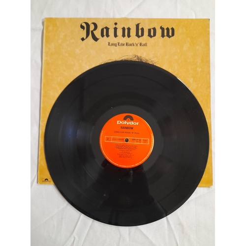 16 - Rainbow LPs (4) to include SHELP34 'Lon Live Rock 'n Roll' A//1 B//1, 2490-137 'Rainbow Rising' A//2... 