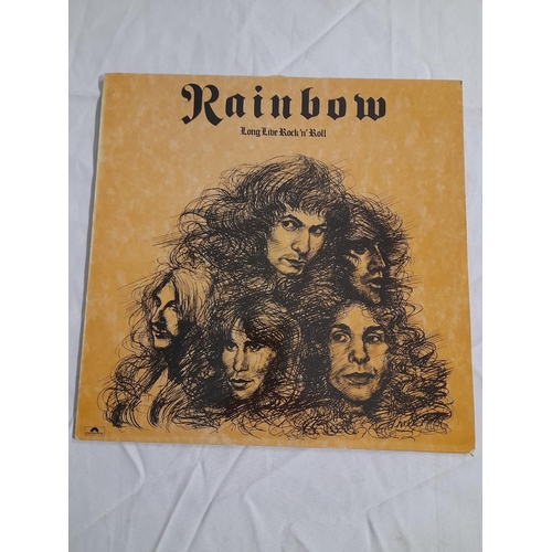 16 - Rainbow LPs (4) to include SHELP34 'Lon Live Rock 'n Roll' A//1 B//1, 2490-137 'Rainbow Rising' A//2... 