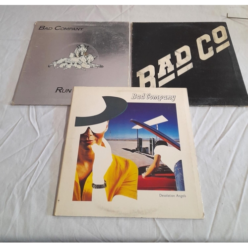 17 - Bad Company LPs (3) to include ILPS 9279 'Bad Company' A-2u B-2u, ILPSP 9346 'Run with the Pack' Emb... 