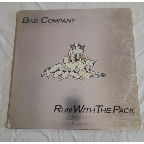 17 - Bad Company LPs (3) to include ILPS 9279 'Bad Company' A-2u B-2u, ILPSP 9346 'Run with the Pack' Emb... 