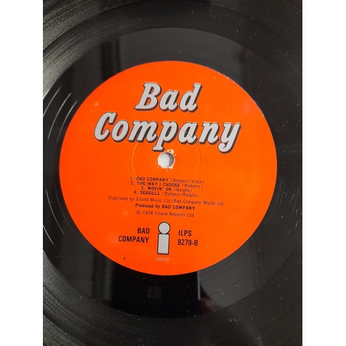 17 - Bad Company LPs (3) to include ILPS 9279 'Bad Company' A-2u B-2u, ILPSP 9346 'Run with the Pack' Emb... 