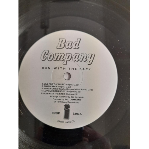 17 - Bad Company LPs (3) to include ILPS 9279 'Bad Company' A-2u B-2u, ILPSP 9346 'Run with the Pack' Emb... 