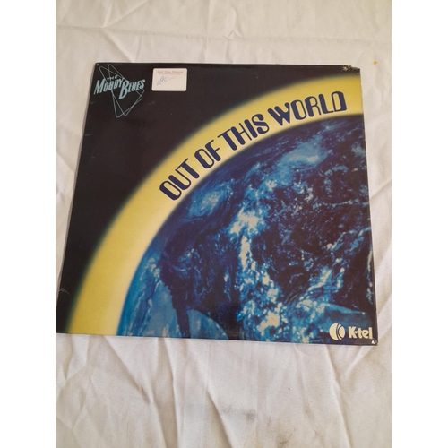 25 - The Moody Blues LPs (5) to include NE 1051 'Out of This World' A-3 B-3, THS 1 'To Our Children's Chi... 