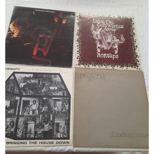 64 - Folk/Folk Rock LPs (4) to include Lindisfarne CAS 1057 'Dingly Dell' A-1u B-1u, M009 Horslips 'Drive... 