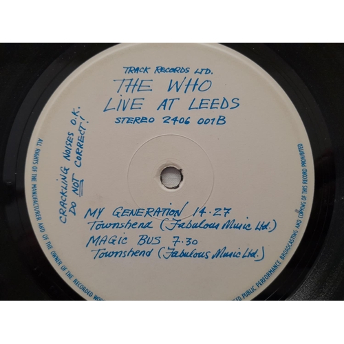 73 - The Who LPs (3) to include 24-06 001 'Live at Leeds' A//1 B//3 No Poster, 2406 006 'Meaty Beaty Big ... 