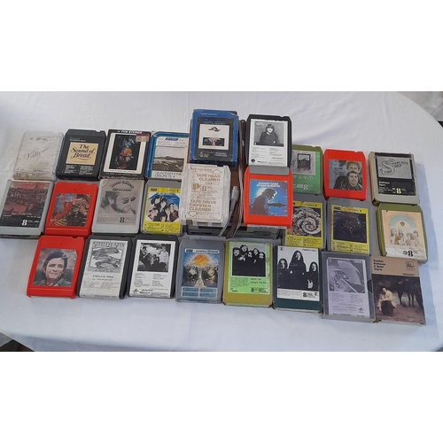 120 - 8 Track Player (Untested) And A Collection Of 8 Track Cassettes Mostly Prog Rock Classic/Folk Rock